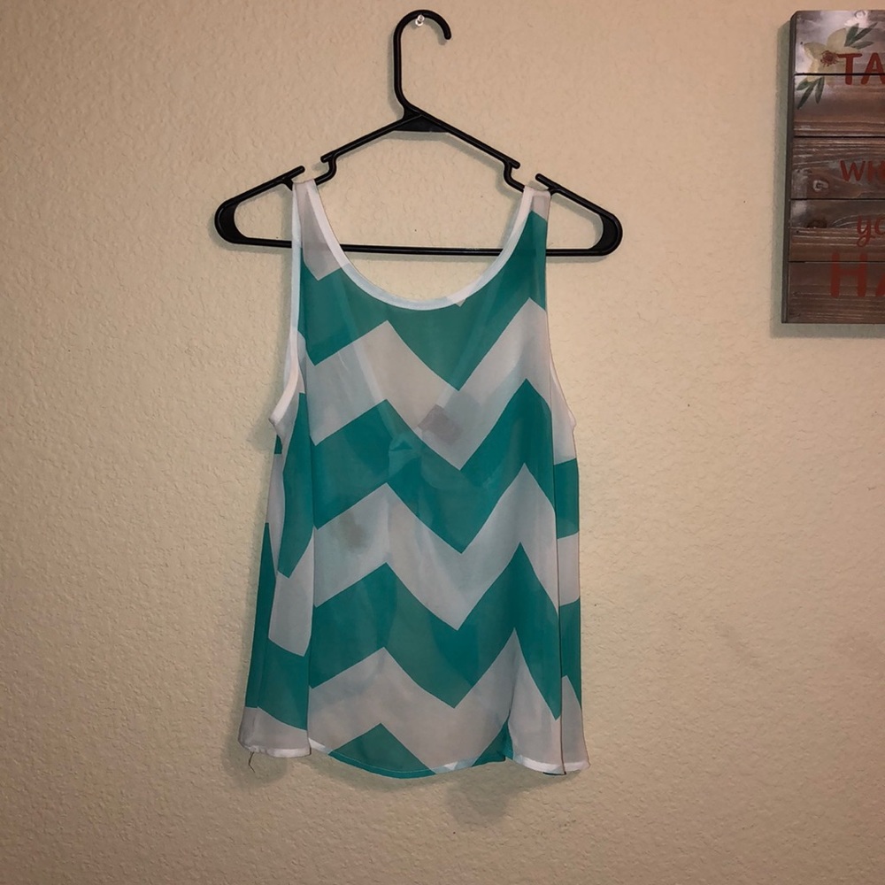 See-through chevron tank top